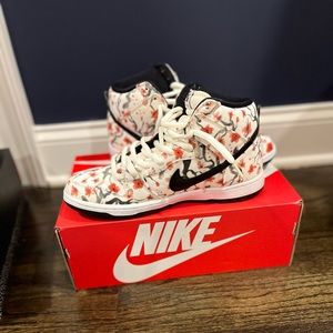 Nike SB Dunk High Pro with Cherry Blossom theme